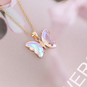 Nihao Wholesale Fashion Butterfly Metal Plating Glass 18K Gold Plated Women'S