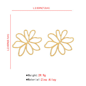 fashion flower alloy plating women's ear studs 1 pair