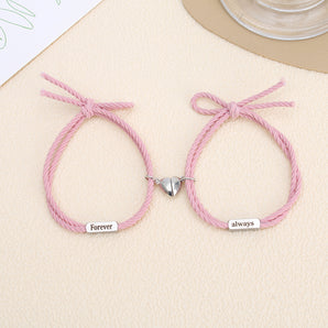 Nihao Wholesale Fashion Letter Heart Shape 304 Stainless Steel Alloy rope Wholesale Bracelets