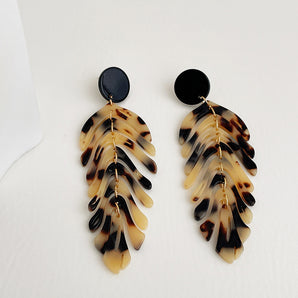1 pair fashion leaf acetic acid sheets drop earrings