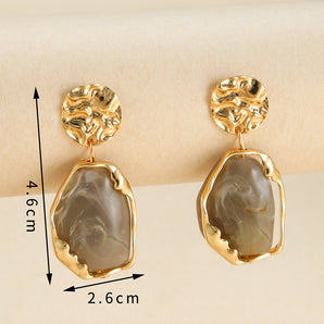 simple style geometric resin metal women's drop earrings 1 pair