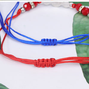 1 piece fashion devil's eye alloy rope beaded knitting inlay zircon unisex bracelets