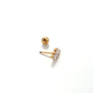 1 Piece Ear Cartilage Rings & Studs Simple Style Snake 316 Stainless Steel  Copper Plating Inlay Zircon
