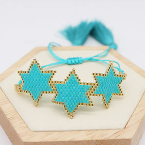 bohemian star glass knitting unisex bracelets 1 piece