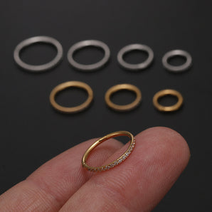 Nihao Wholesale simple style round stainless steel inlay zircon nose ring
