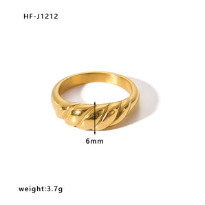 Nihao Wholesale Stainless Steel 18K Gold Plated Simple Style Plating Heart Shape Crown Bow Knot Rings