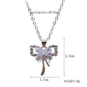 1 piece fashion bow knot alloy plating inlay zircon women's pendant necklace