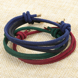 1 piece simple style solid color rope knitting unisex bracelets