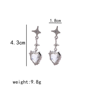 1 pair classic style heart shape alloy drop earrings