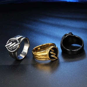 Retro Geometric Titanium Steel None 18K Gold Plated Rhodium Plated Men'S Rings