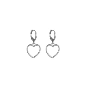 sweet simple style heart shape alloy plating hollow out women's drop earrings