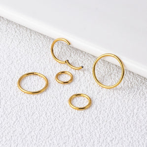 Nihao Wholesale 1 Piece Nose Rings & Studs Fashion Circle Pure Titanium Plating