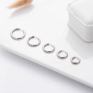 Nihao Wholesale 1 Pair Simple Style Solid Color Plating 316 Stainless Steel  Titanium Steel Earrings