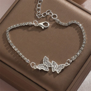 Nihao Wholesale simple style butterfly alloy inlay rhinestones women's bracelets