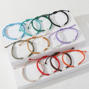 simple style cross synthetic fibre knitting women's bracelets