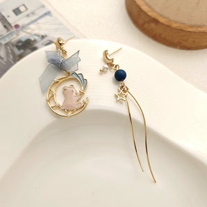fashion animal alloy plating pearl women's earrings 1 pair