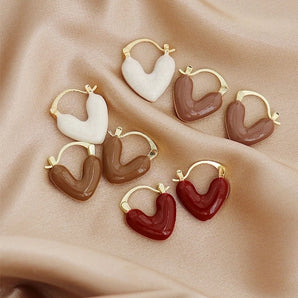 Nihao Wholesale wholesale jewelry vintage style heart shape alloy gold plated plating hoop earrings