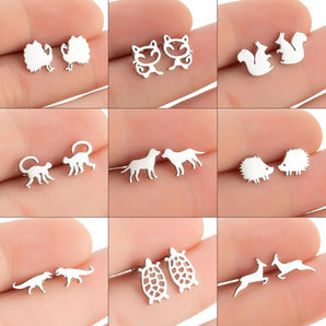 1 Pair Fashion Animal Plating 304 Stainless Steel 18K Gold Plated Ear Studs