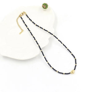 Nihao Wholesale Bohemian Romantic Sweet Color Block Gold Plated None Mixed materials Glass Zinc alloy Wholesale Necklace