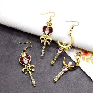 1 pair cute simple style heart shape inlay alloy zircon drop earrings