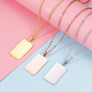 Nihao Wholesale 1 Piece Stainless Steel None 18K Gold Plated Rose Gold Plated Rectangle Polished Pendant