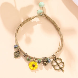 fashion daisy alloy rope braid women's bracelets