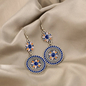 1 pair fashion flower alloy metal women's drop earrings