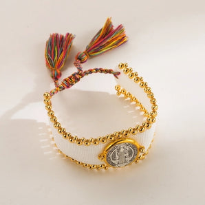 Nihao Wholesale Copper Ethnic Style Braid Color Block wristband