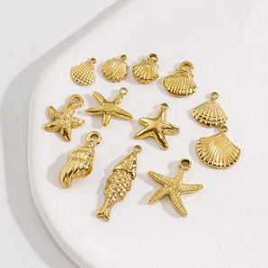 Nihao Wholesale 1 Piece 304 Stainless Steel 14K Gold Plated Starfish