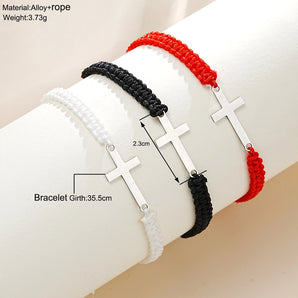 Nihao Wholesale Simple Style Classic Style Cross 304 Stainless Steel rope Wholesale Bracelets