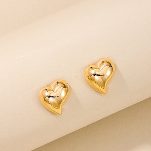 1 Pair Nordic Style Simple Style Heart Shape Alloy Ear Studs