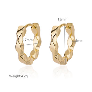 Nihao Wholesale 1 Pair Simple Style Solid Color Plating 304 Stainless Steel 18K Gold Plated Earrings