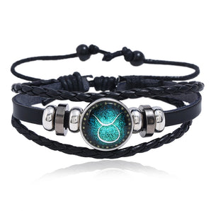 leather fashion geometric bracelet  (aries) nhpk2027-aries