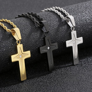 Nihao Wholesale Hip-Hop Cross Solid Color Stainless Steel Plating 18K Gold Plated Charms