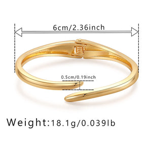 Nihao Wholesale simple style solid color metal plating gold plated women's bangle