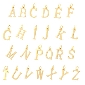 Nihao Wholesale simple style letter copper plating 18k gold plated charms
