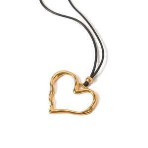 Nihao Wholesale Jewelry IG Style Heart Shape Stainless Steel 18K Gold Plated Necklace
