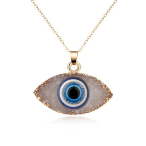 unisex eye natural stone resin necklaces go190430120123