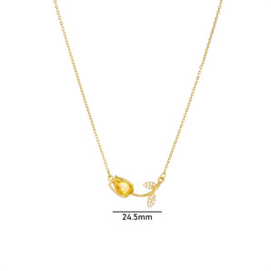 Nihao Wholesale lady tulip stainless steel copper plating inlay zircon 18k gold plated necklace