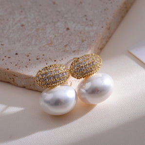 Nihao Wholesale 1 Pair Elegant Simple Style Geometric Copper Drop Earrings