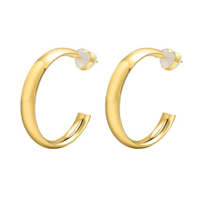 Nihao Wholesale 1 Pair Classic Style Solid Color Polishing Plating 304 Stainless Steel 18K Gold Plated Earrings