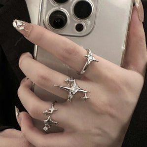 simple style classic style printing alloy inlay zircon unisex rings