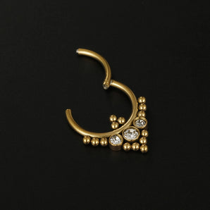 Nihao Wholesale simple style round stainless steel inlay rhinestones nose ring