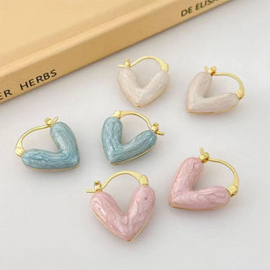 Nihao Wholesale 1 pair sweet heart shape plating alloy earrings
