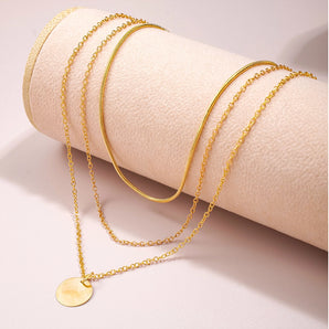 Nihao Wholesale Jewelry IG Style Simple Style Round Alloy Three Layer Necklace