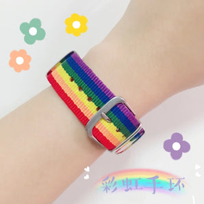 Nihao Wholesale fashion little daisy butterfly rainbow couple bracelet hand strap
