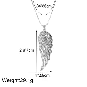 Fashion Wings Gold Plated Rhodium Plated Rhinestones Alloy Wholesale Pendant Necklace