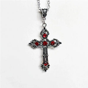 Nihao Wholesale gothic cross alloy inlay zircon women's pendant necklace