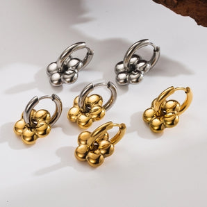 Nihao Wholesale 1 Pair Basic Simple Style Solid Color Plating 304 Stainless Steel 18K Gold Plated Drop Earrings