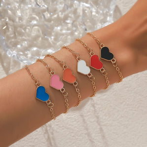 Nihao Wholesale Jewelry Simple Style Heart Shape Alloy Enamel Bracelets